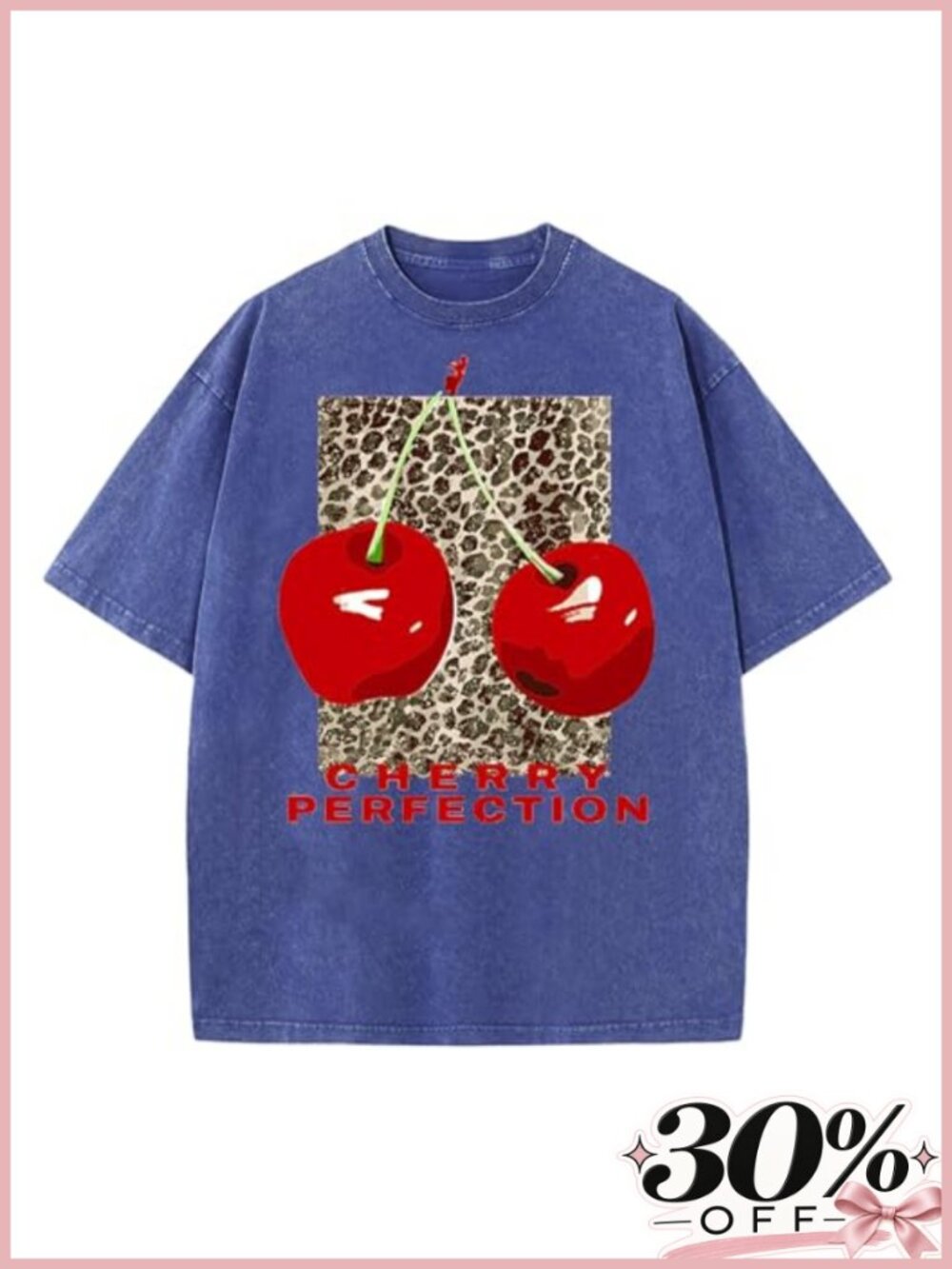 Oversized Graphic Cherry T-Shirt for Women